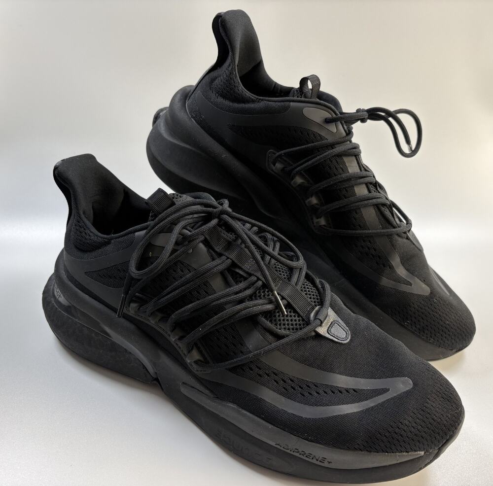 Adidas AlphaBoost V1 Triple Black Men's Low Top Lace Up Sneakers Size 13